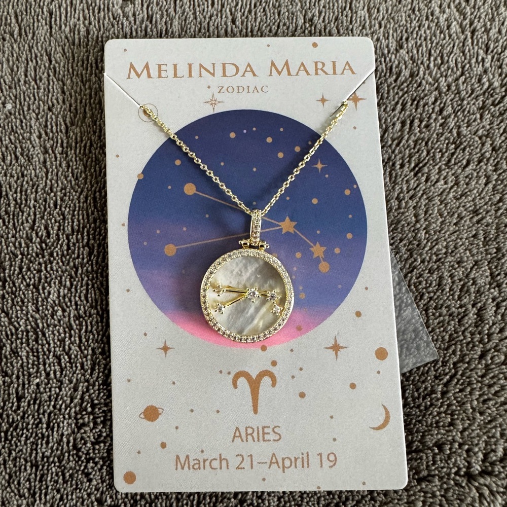 Melinda Maria Gold Aries Pendant Necklace